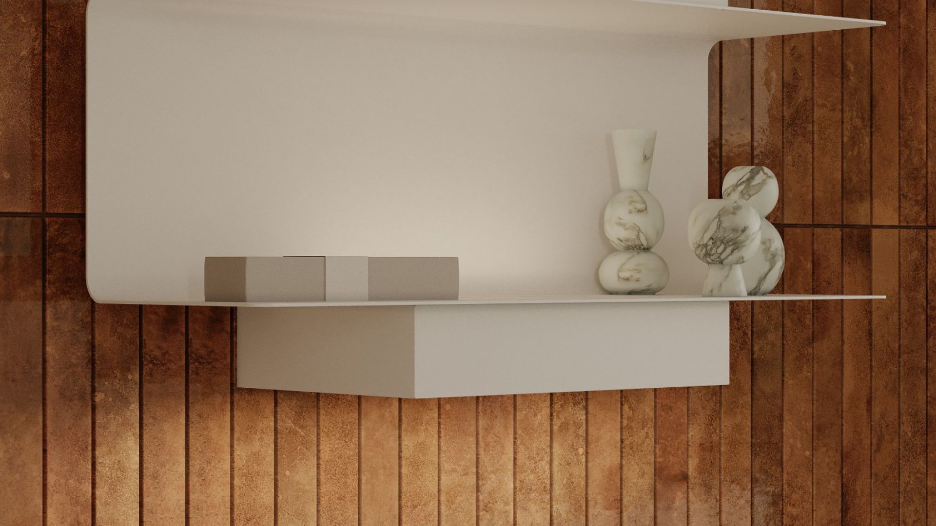 Hota decorative C-Shelf White-White - Alb Mat - Vizualizare 8