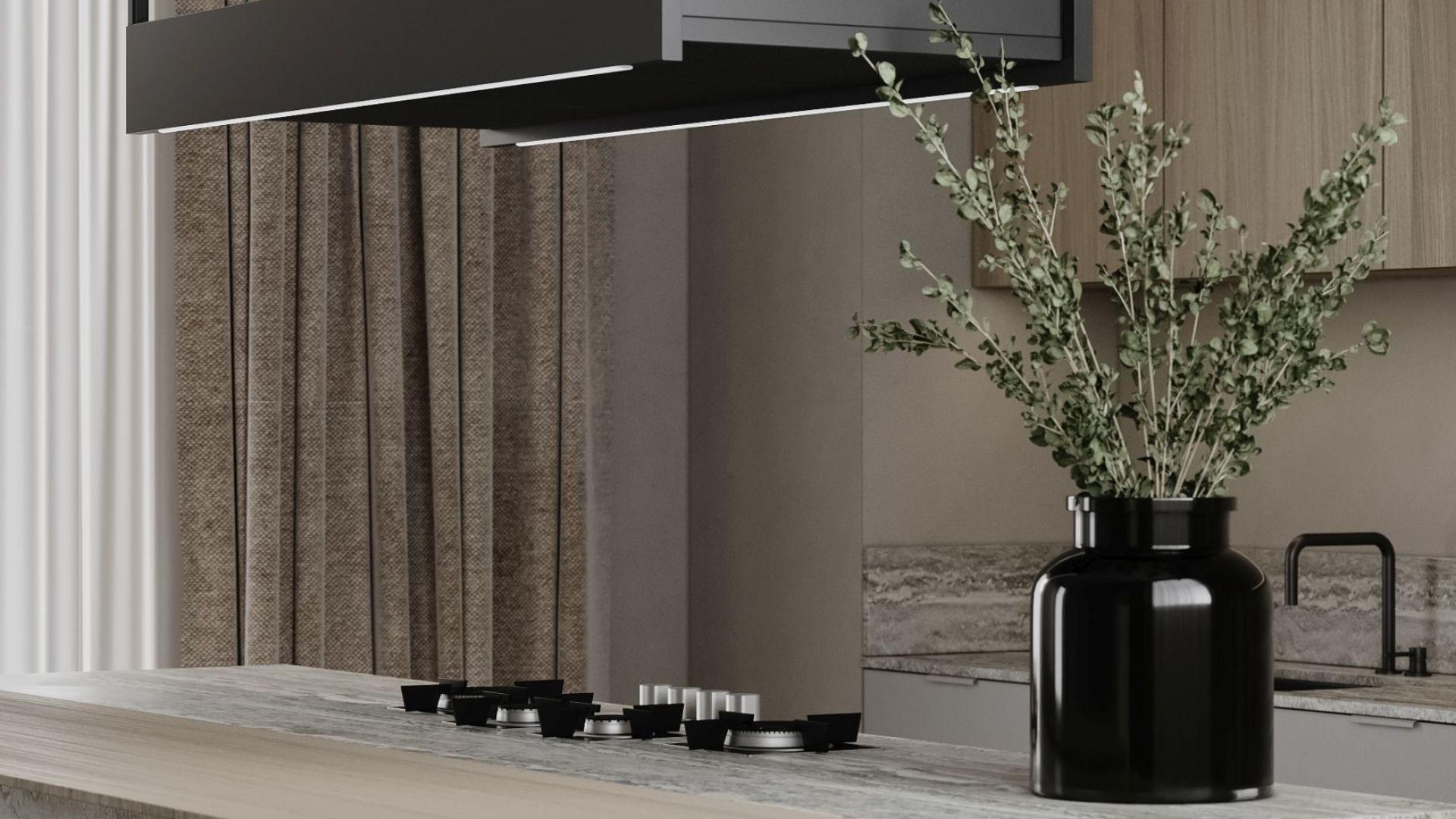 Hota insula Alvar Glass Black Matt - Negru Mat - Vizualizare 4