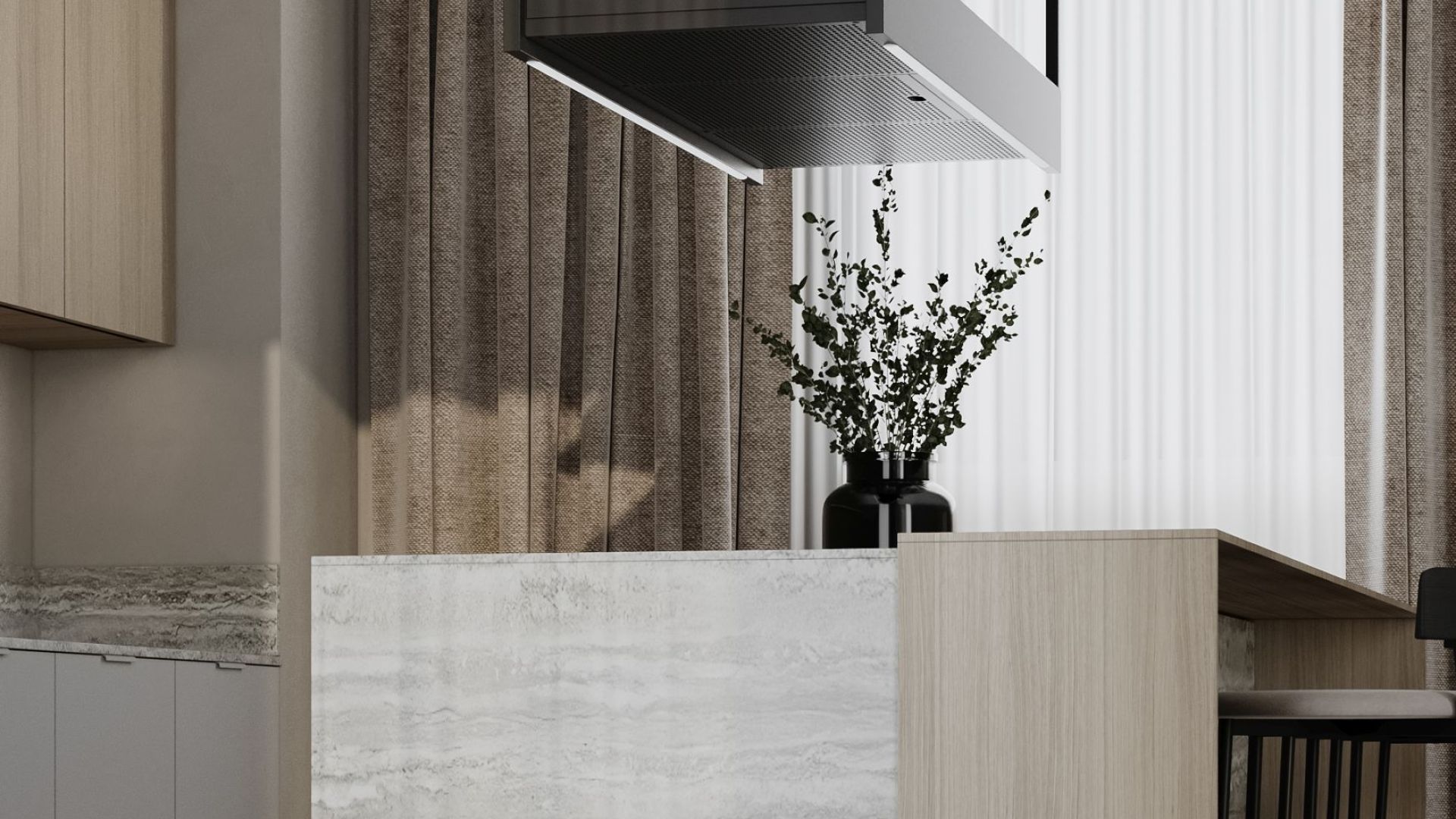 Hota insula Alvar Glass Black Matt - Negru Mat - Vizualizare 5