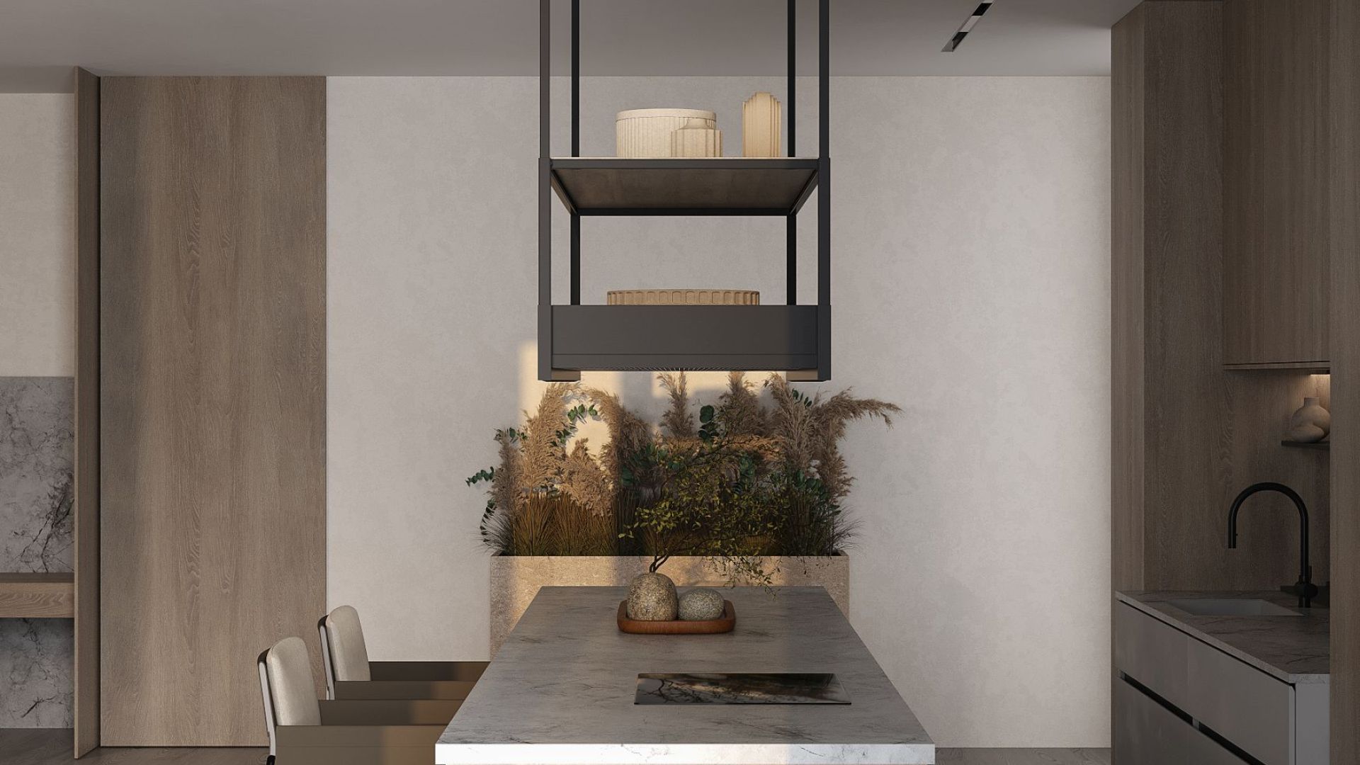 Hota insula Alvar Wood Black Matt - Negru Mat - Vizualizare 7