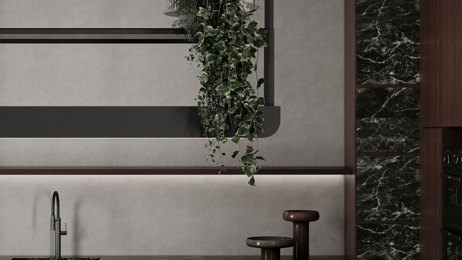 Hota insula Arne Glass Black Matt - Negru Mat - Vizualizare 6