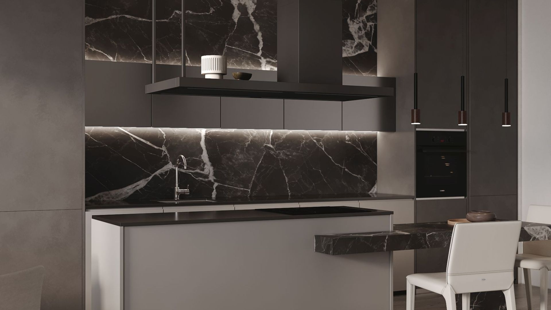 Hota insula Metropolis Black Matt - Negru Mat - Vizualizare 2