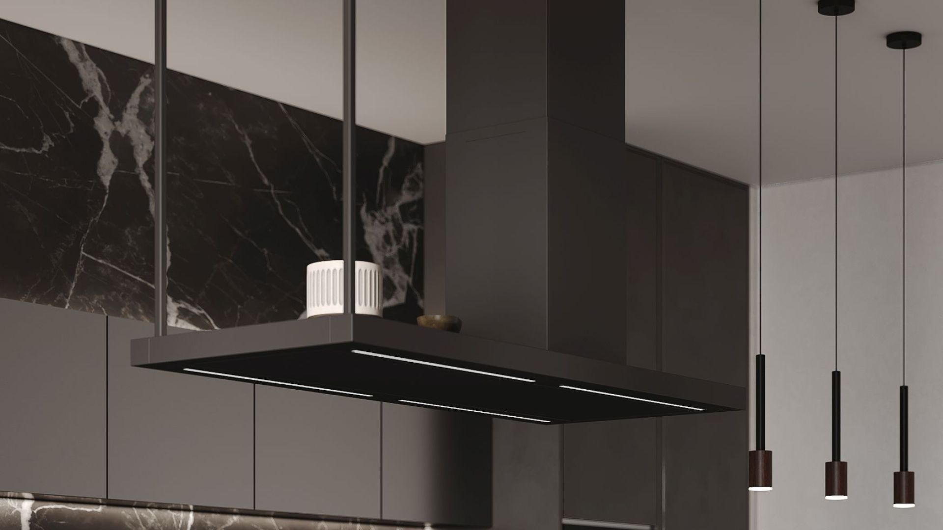 Hota insula Metropolis Black Matt - Negru Mat - Vizualizare 3