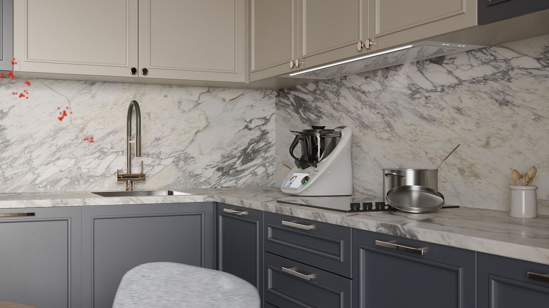 Hota Incorporabile Micra White Matt 120 cm - Alb Mat - Vizualizare