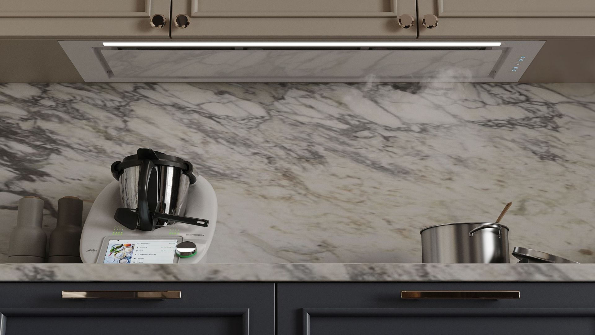 Hota Incorporabile Micra White Matt 120 cm - Alb Mat - Vizualizare 3