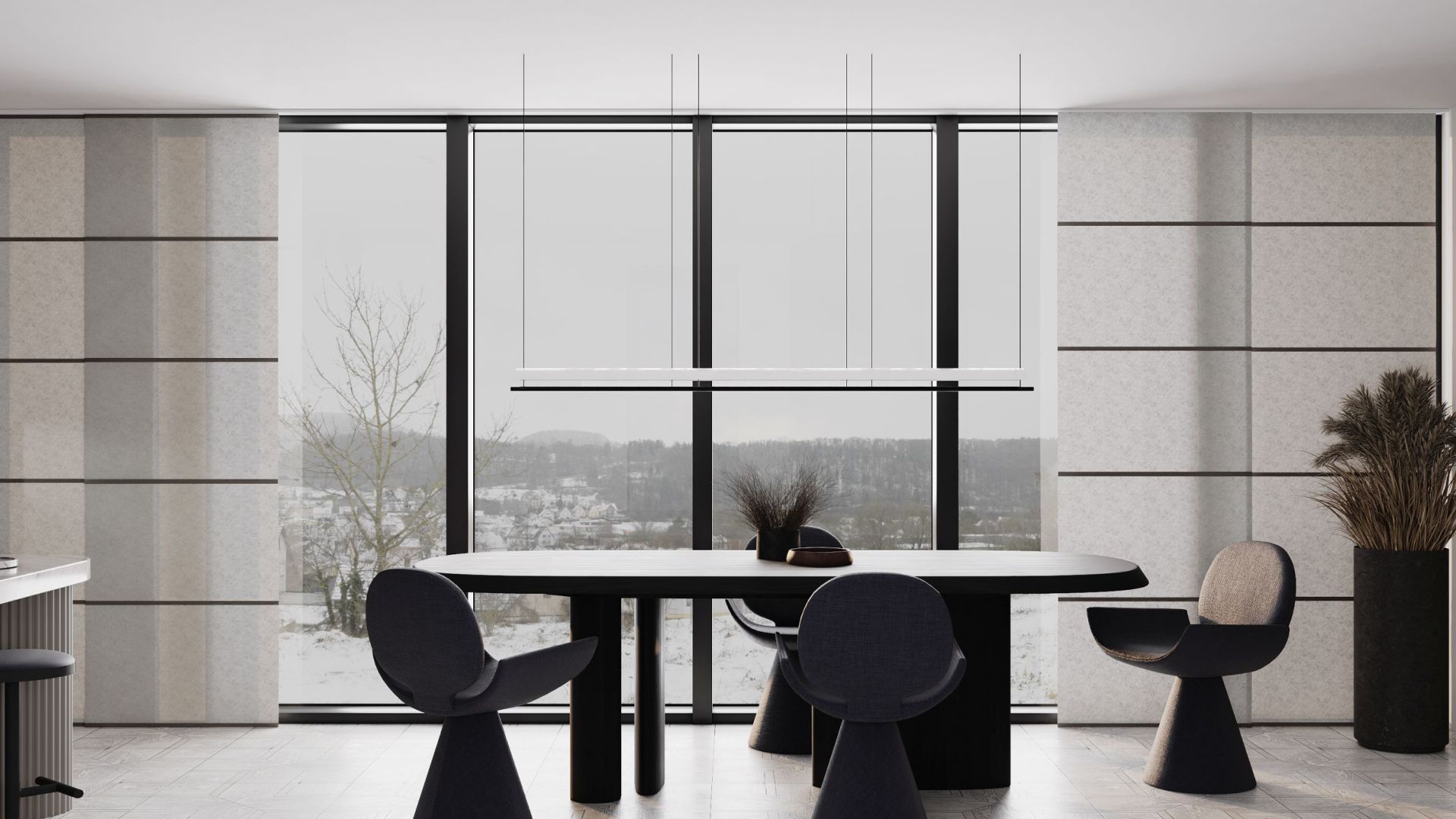 Hota insula Oval Black Matt - Negru Mat - Vizualizare 3