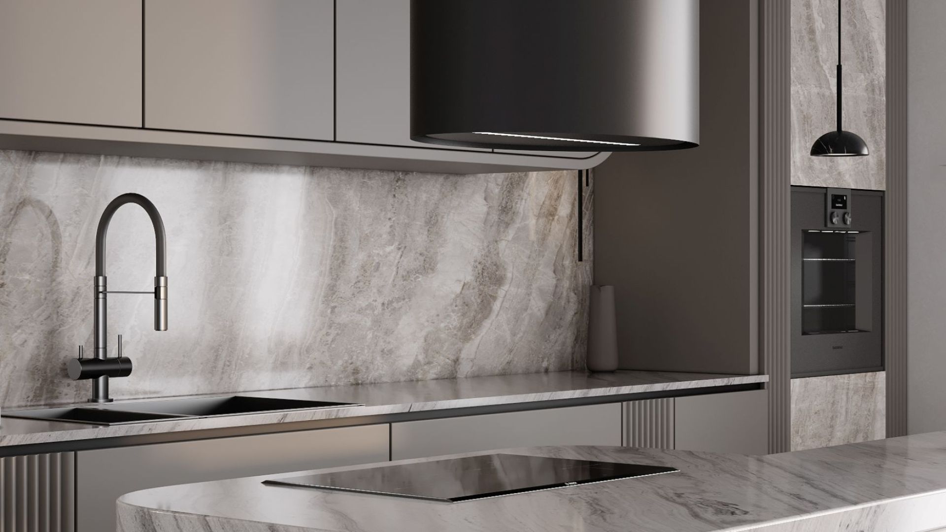 Hota insula Oval Black Matt - Negru Mat - Vizualizare 7