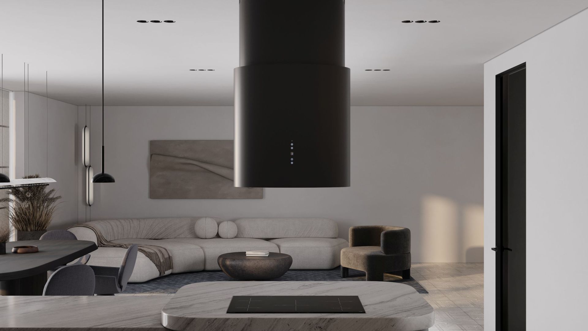 Hota insula Oval Black Matt - Negru Mat - Vizualizare 8