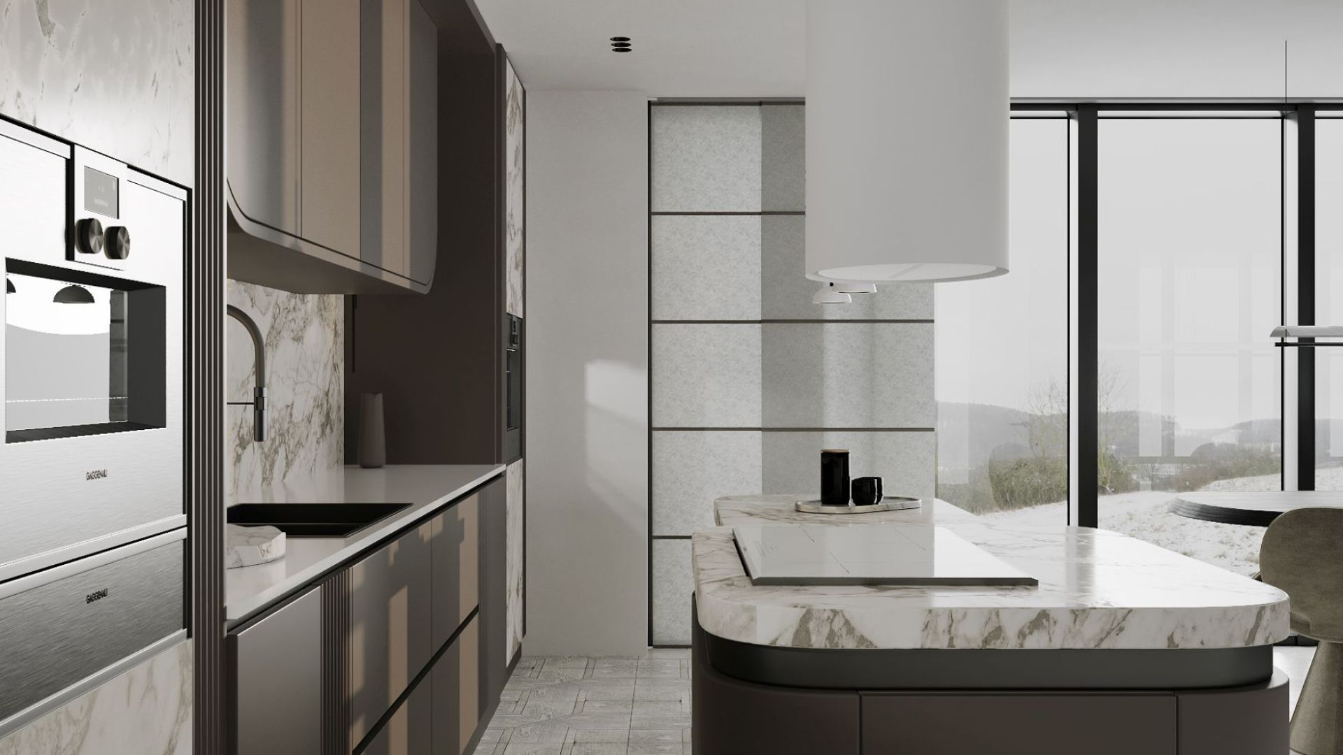 Hota insula Oval White Matt - Alb Mat - Vizualizare 4