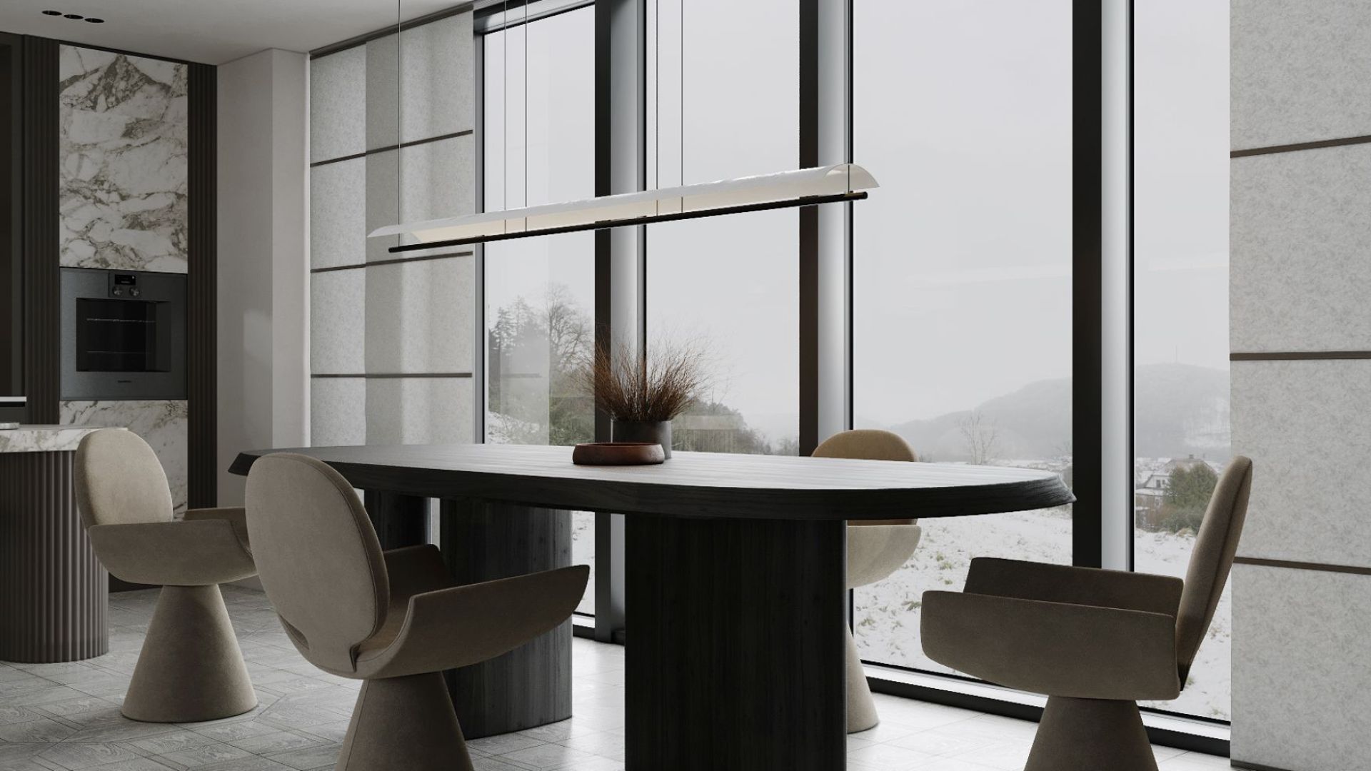 Hota insula Oval White Matt - Alb Mat - Vizualizare 6