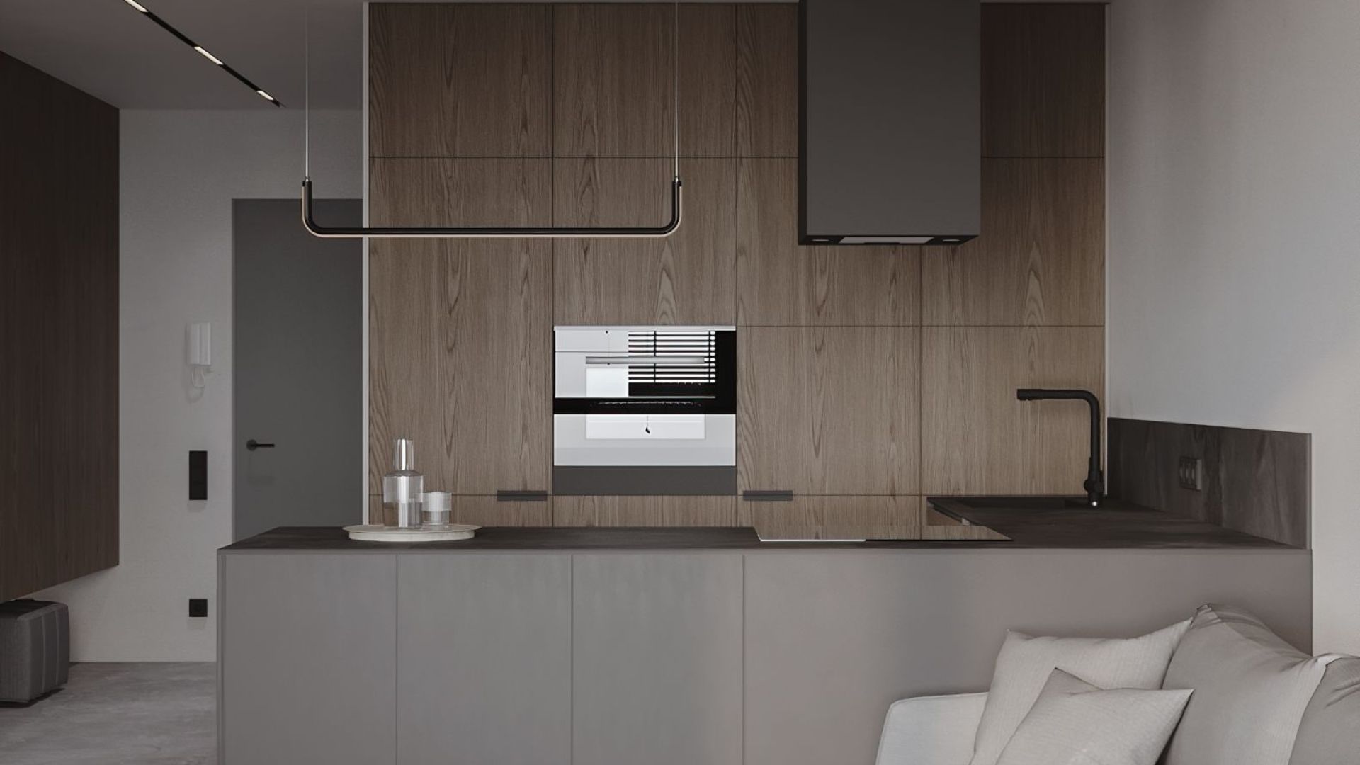 Hota insula Quadro Black Matt - Negru Mat - Vizualizare 2