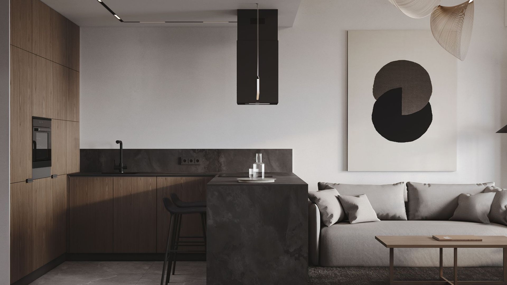 Hota insula Quadro Black Matt - Negru Mat - Vizualizare 3