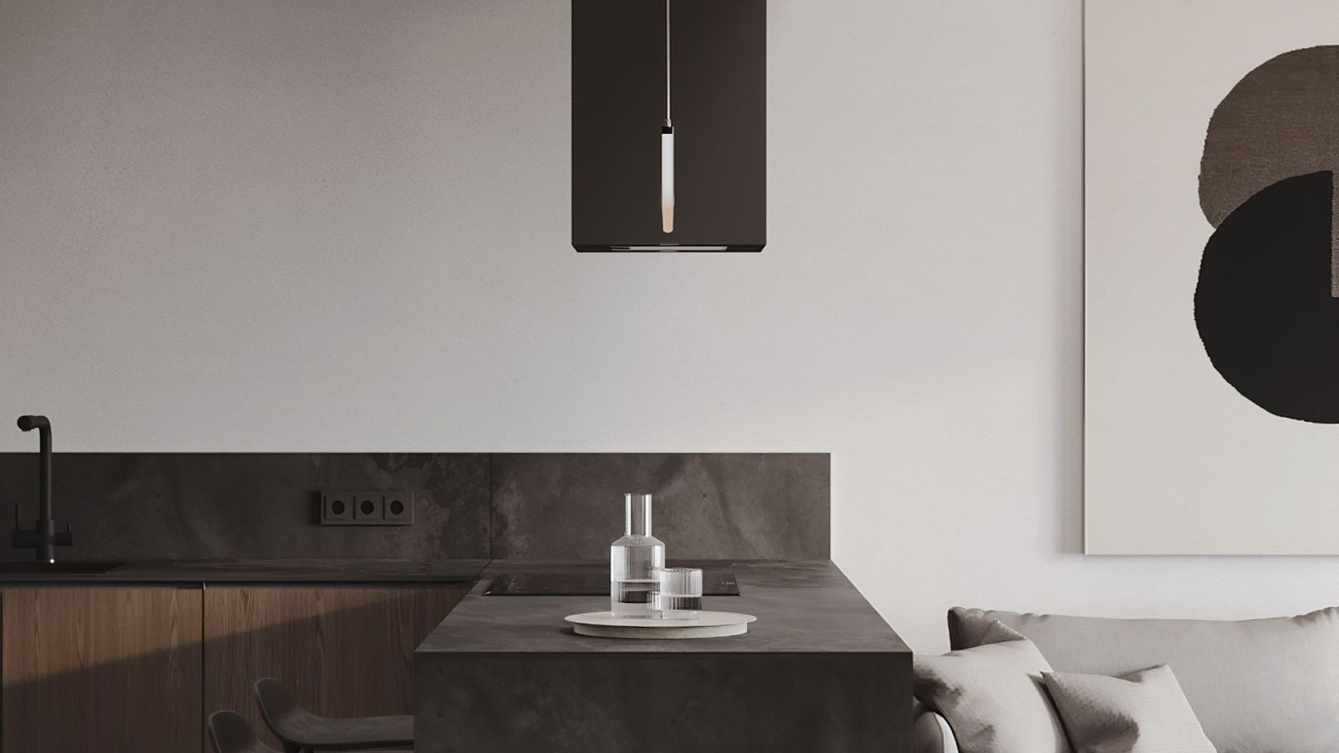 Hota insula Quadro Black Matt - Negru Mat - Vizualizare 5