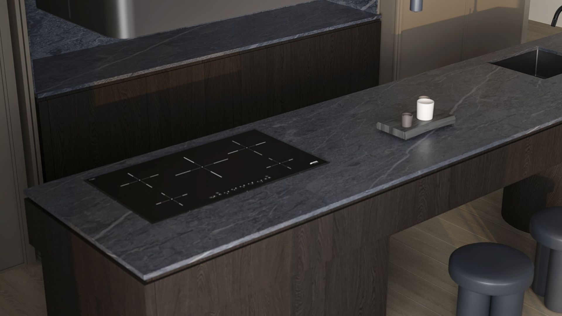 Hota insula Sven Black Matt - Negru Mat - Vizualizare