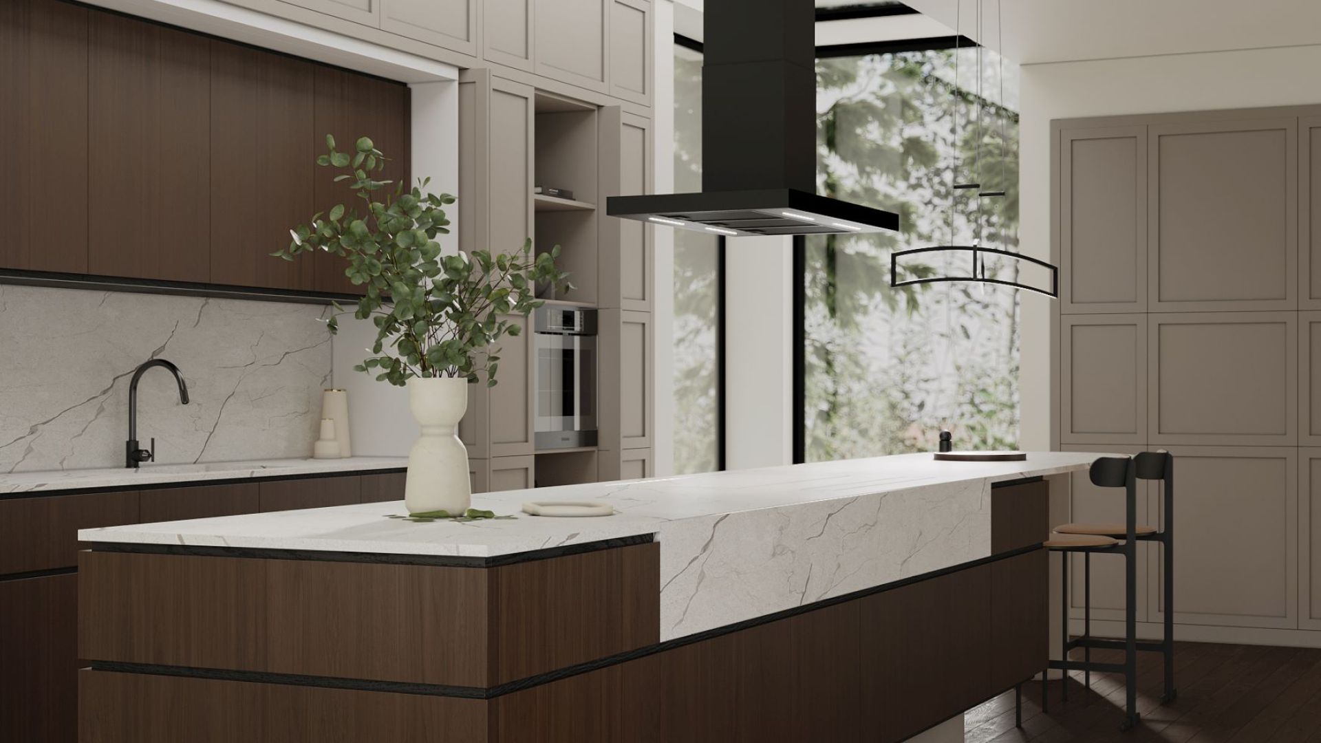 Hota insula Sento Eco Island Strips Black Matt - Negru Mat - Vizualizare 2