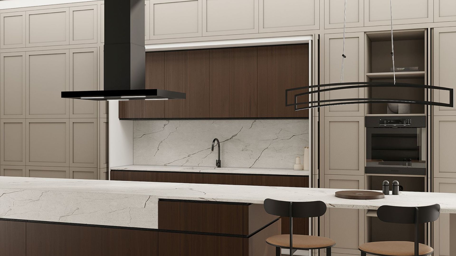 Hota insula Sento Eco Island Strips Black Matt - Negru Mat - Vizualizare 8