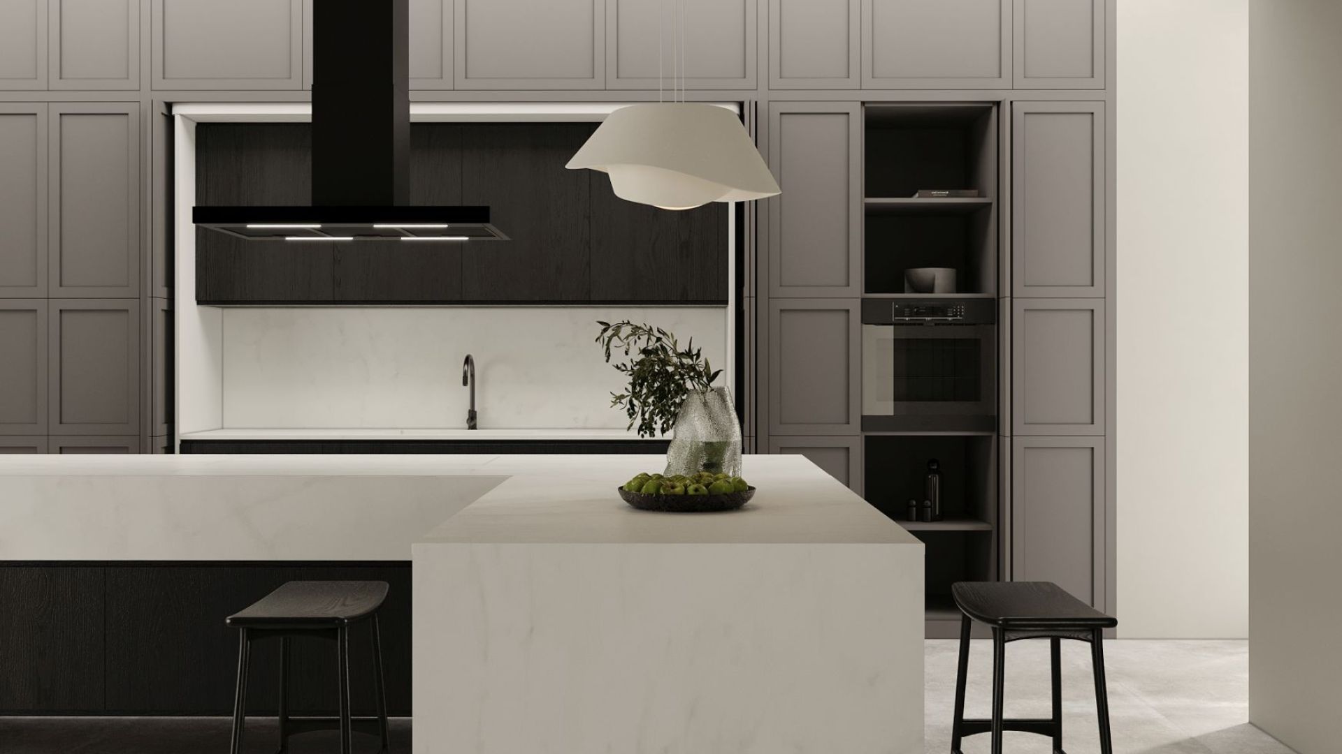 Hota insula Sento Island Strips Black Matt - Negru Mat - Vizualizare 2