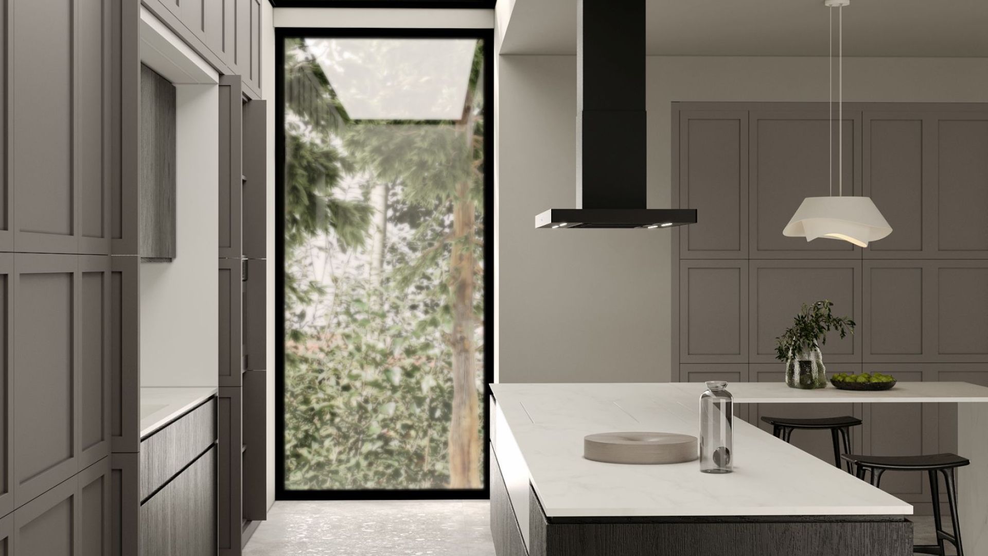 Hota insula Sento Island Strips Black Matt - Negru Mat - Vizualizare 5