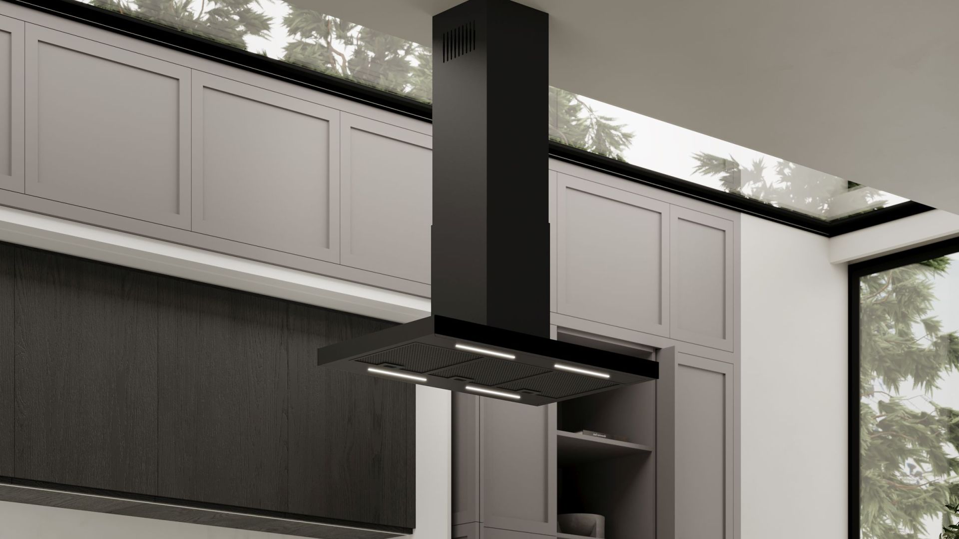 Hota insula Sento Island Strips Black Matt - Negru Mat - Vizualizare 6