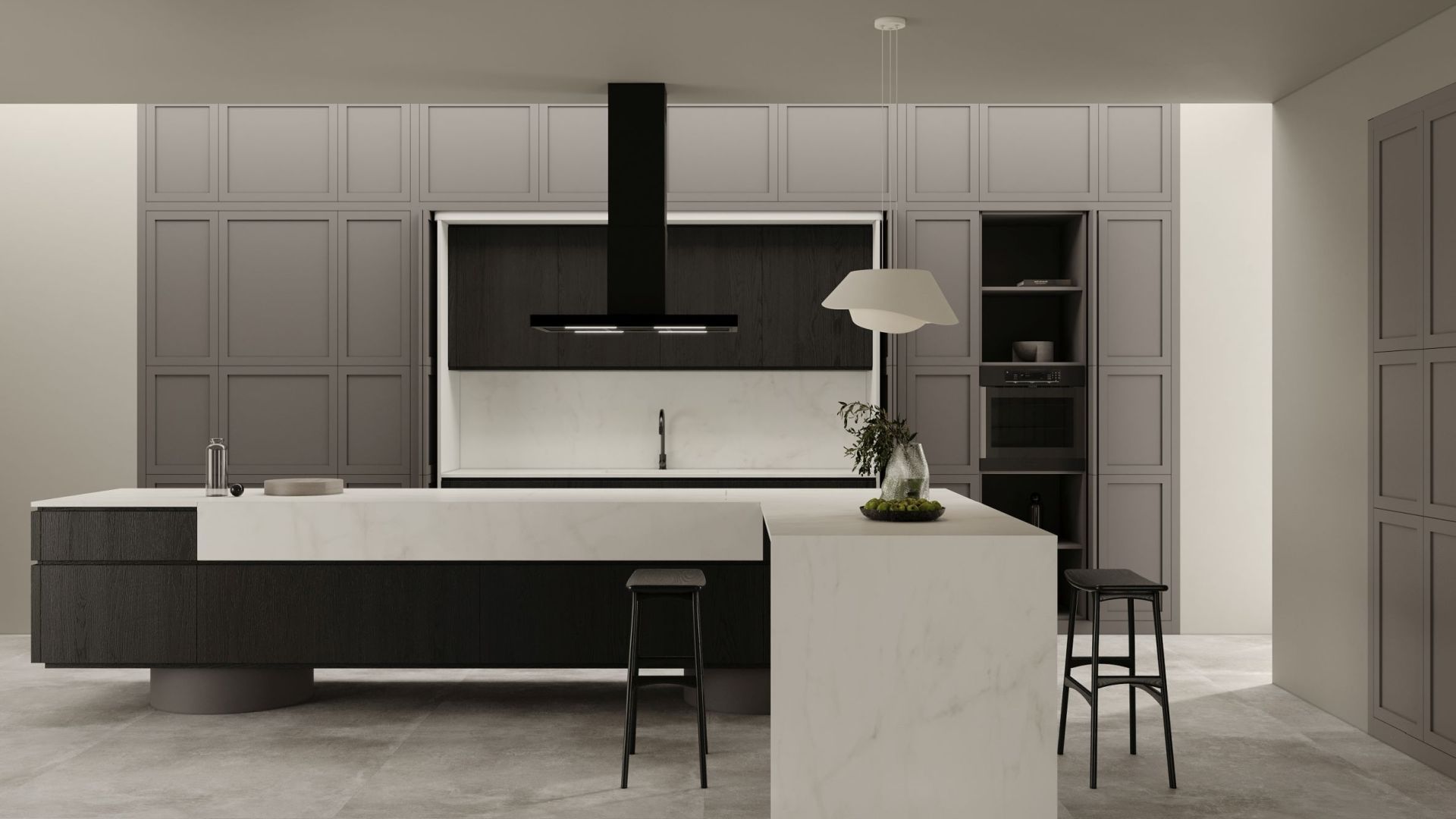 Hota insula Sento Island Strips Black Matt - Negru Mat - Vizualizare 8