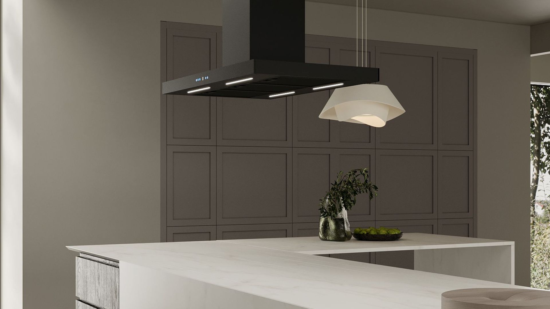 Hota insula Sento Island Strips Black Matt - Negru Mat - Vizualizare 9