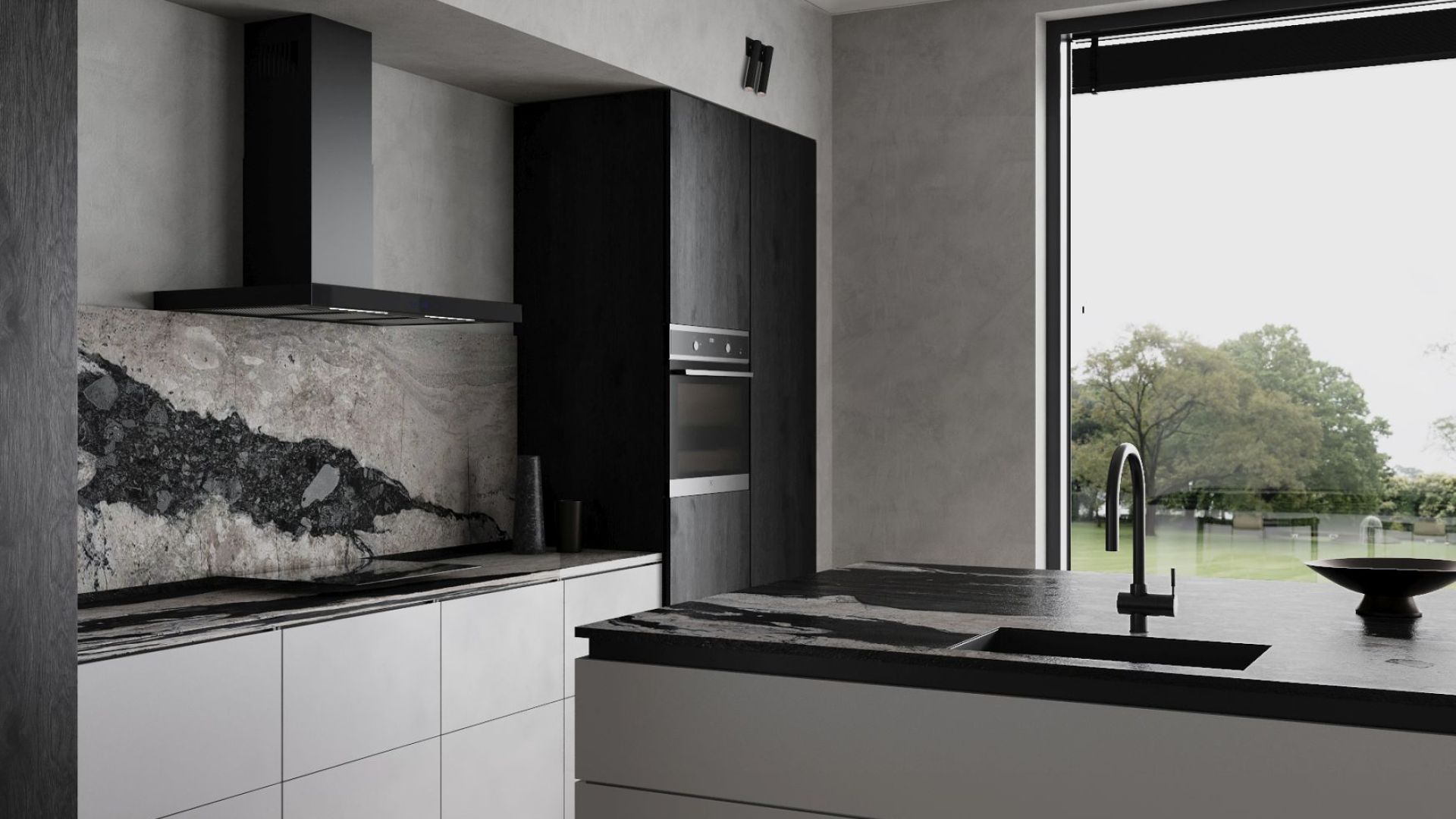 Hota decorative Sento OR Strips Black Matt - Negru Mat - Vizualizare 3