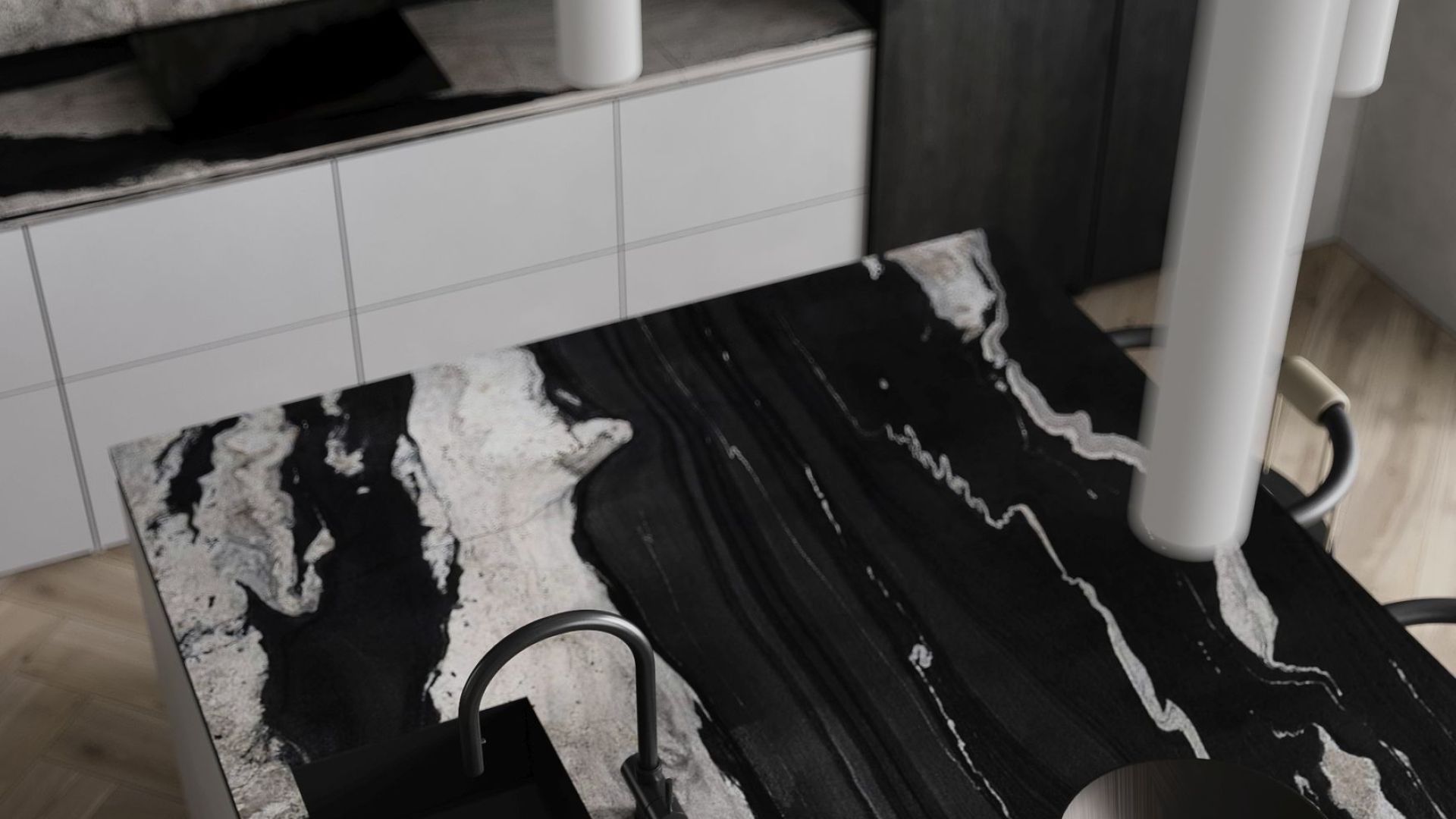 Hota decorative Sento OR Strips Black Matt - Negru Mat - Vizualizare 5