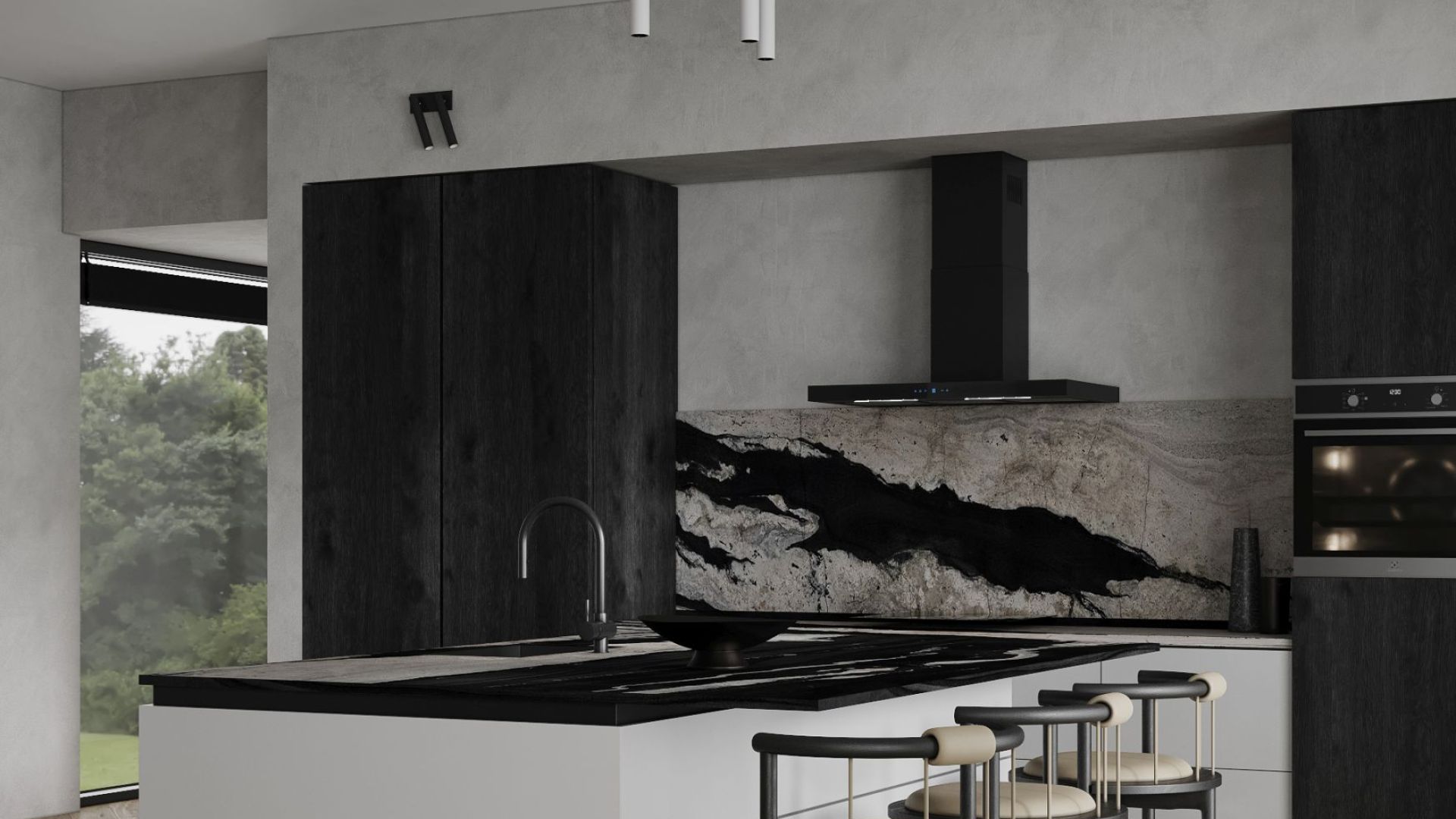 Hota decorative Sento OR Strips Black Matt - Negru Mat - Vizualizare 7