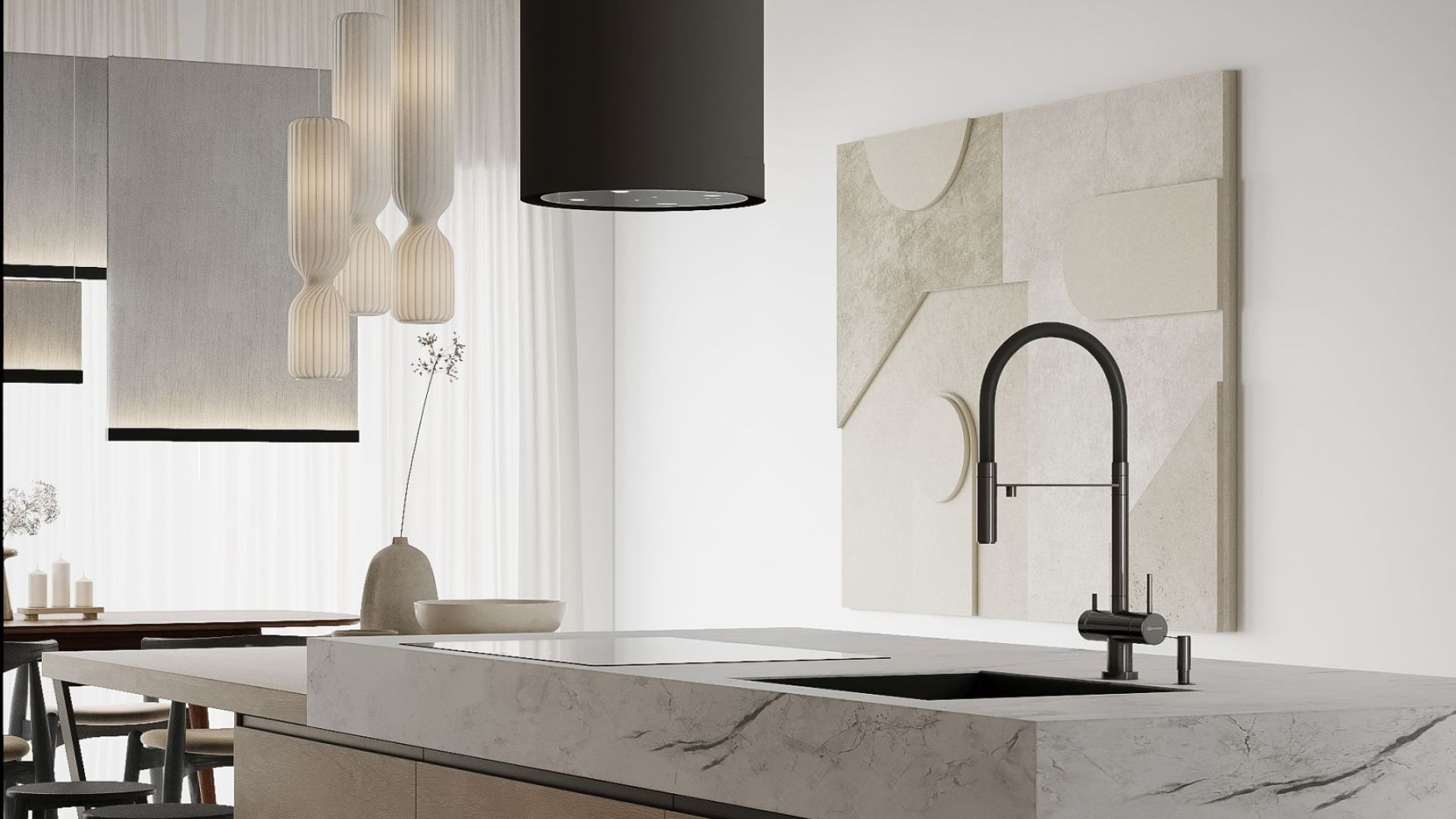 Hota insula Tubo Black Matt Gesture Control - Negru Mat - Vizualizare 2