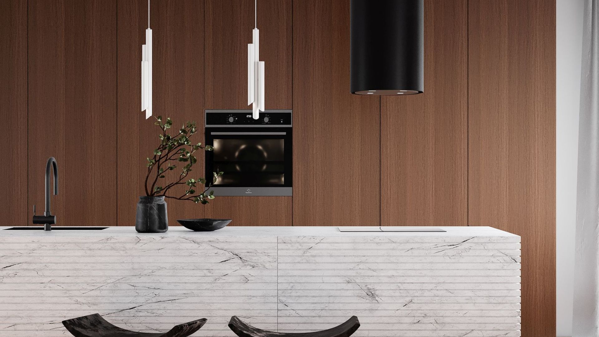 Hota insula Tubo Black Matt - Negru Mat - Vizualizare 5