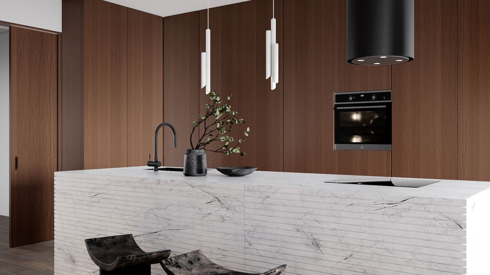 Hota insula Tubo Black Matt - Negru Mat - Vizualizare 7