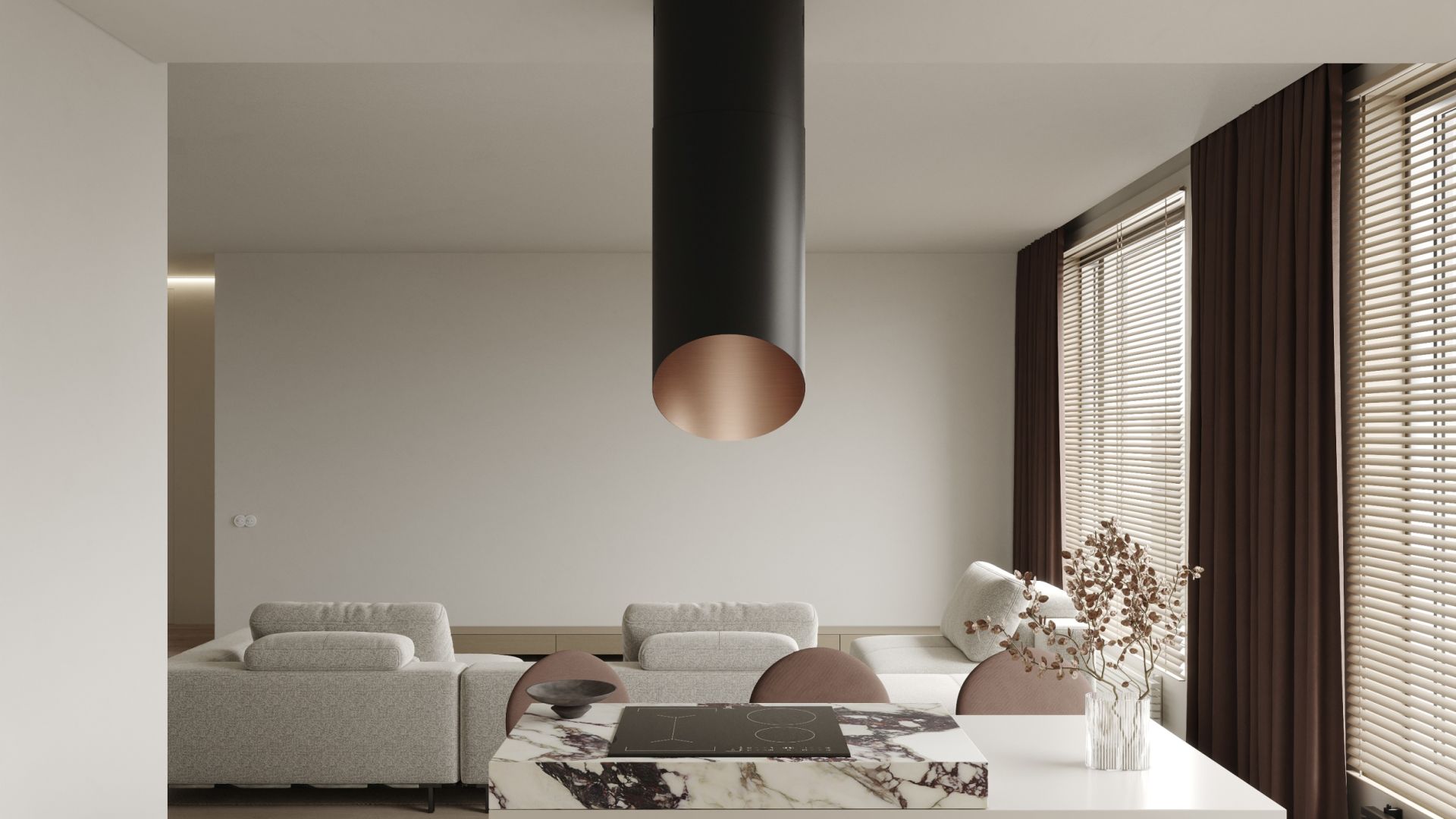 Hota insula Hiro Color Black-Copper - Negru Mat/Cupru - Vizualizare 2