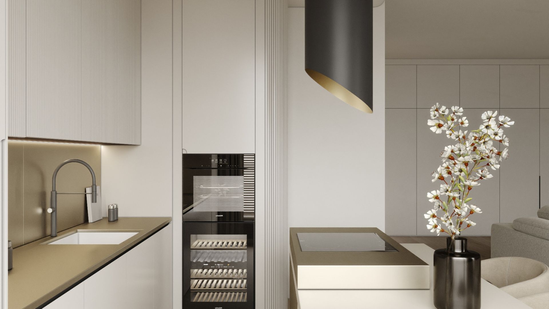 Hota insula Hiro Color Black-Gold - Negru Mat/Auriu - Vizualizare 9