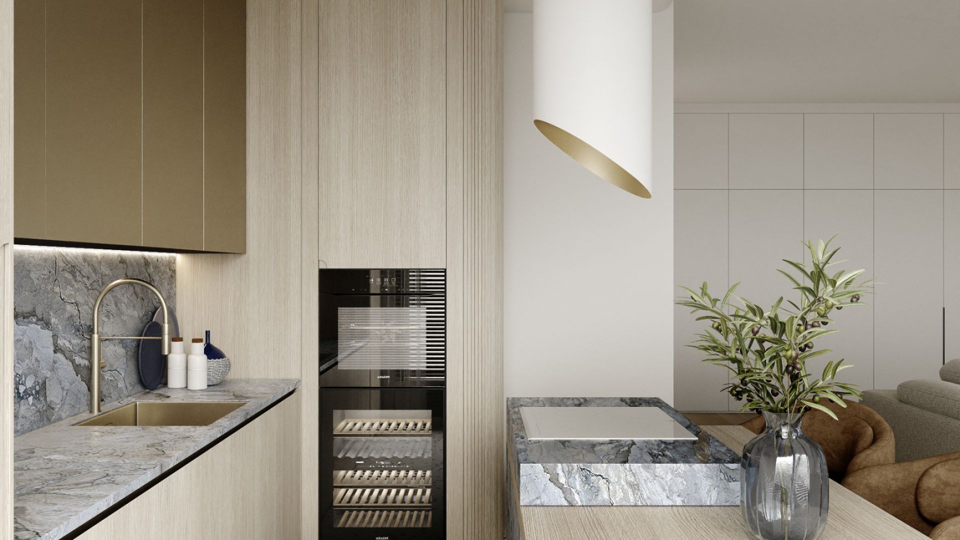 Hota insula Hiro Color White-Gold - Alb Mat/Auriu - Vizualizare 8