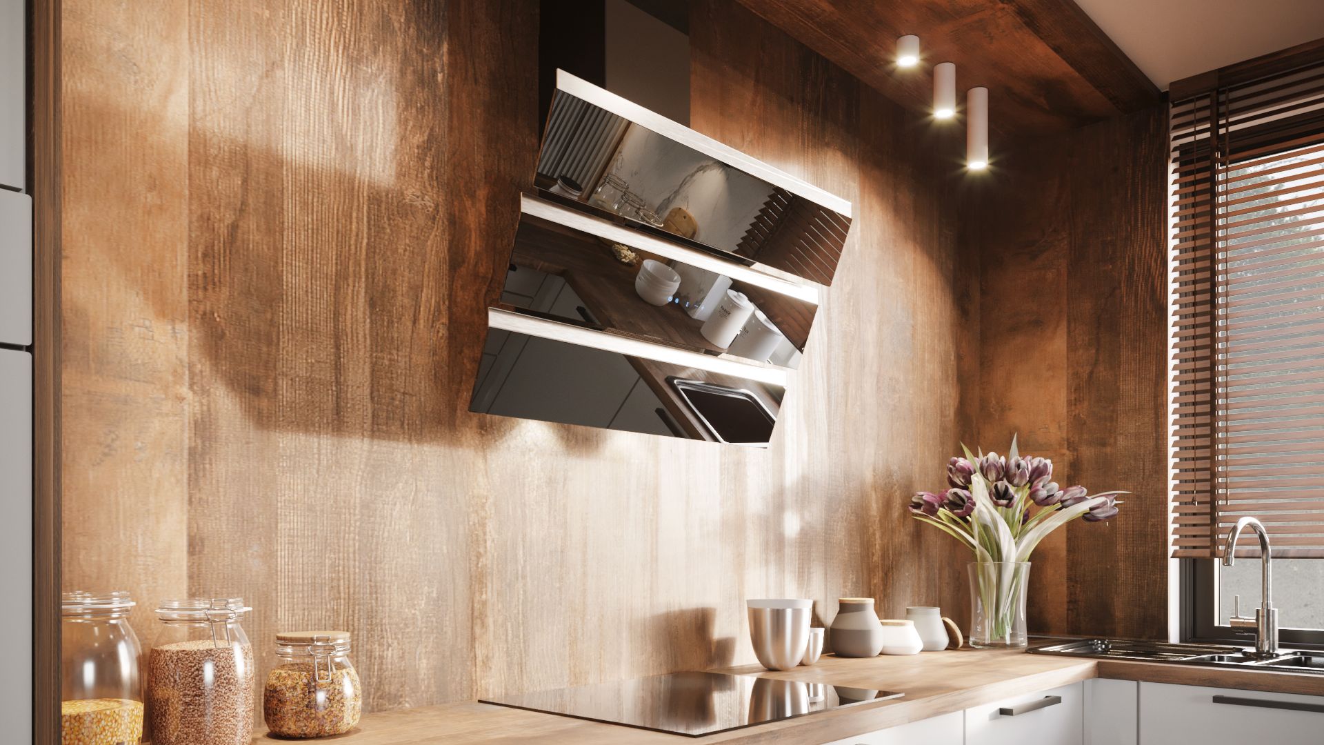 Hota decorative Merido Black - Negru lucios - Vizualizare