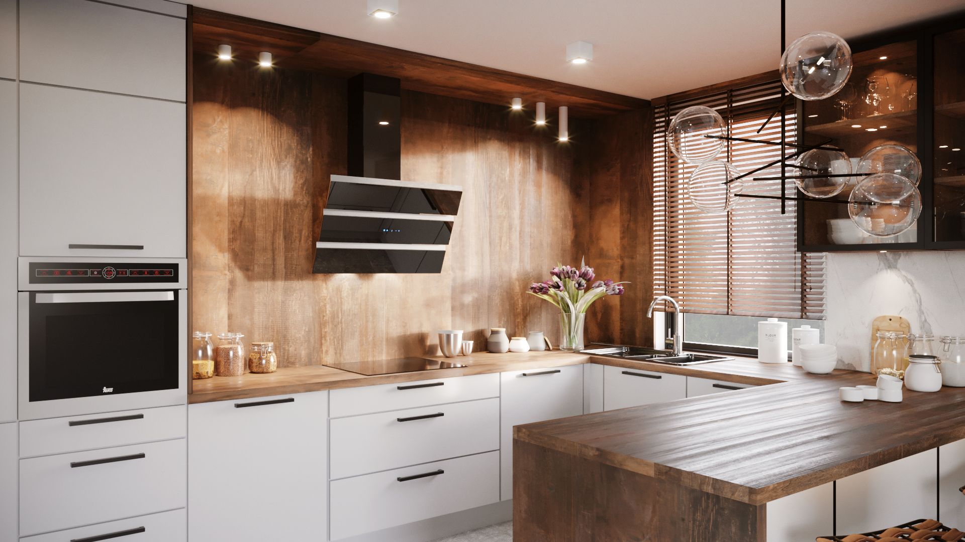 Hota decorative Merido Black - Negru lucios - Vizualizare 3