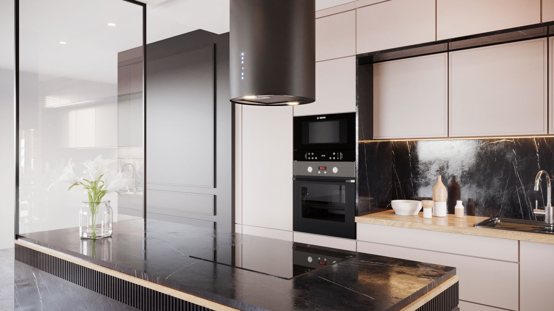 Hota insula Cylindro Black Matt - Negru Mat - Vizualizare 2