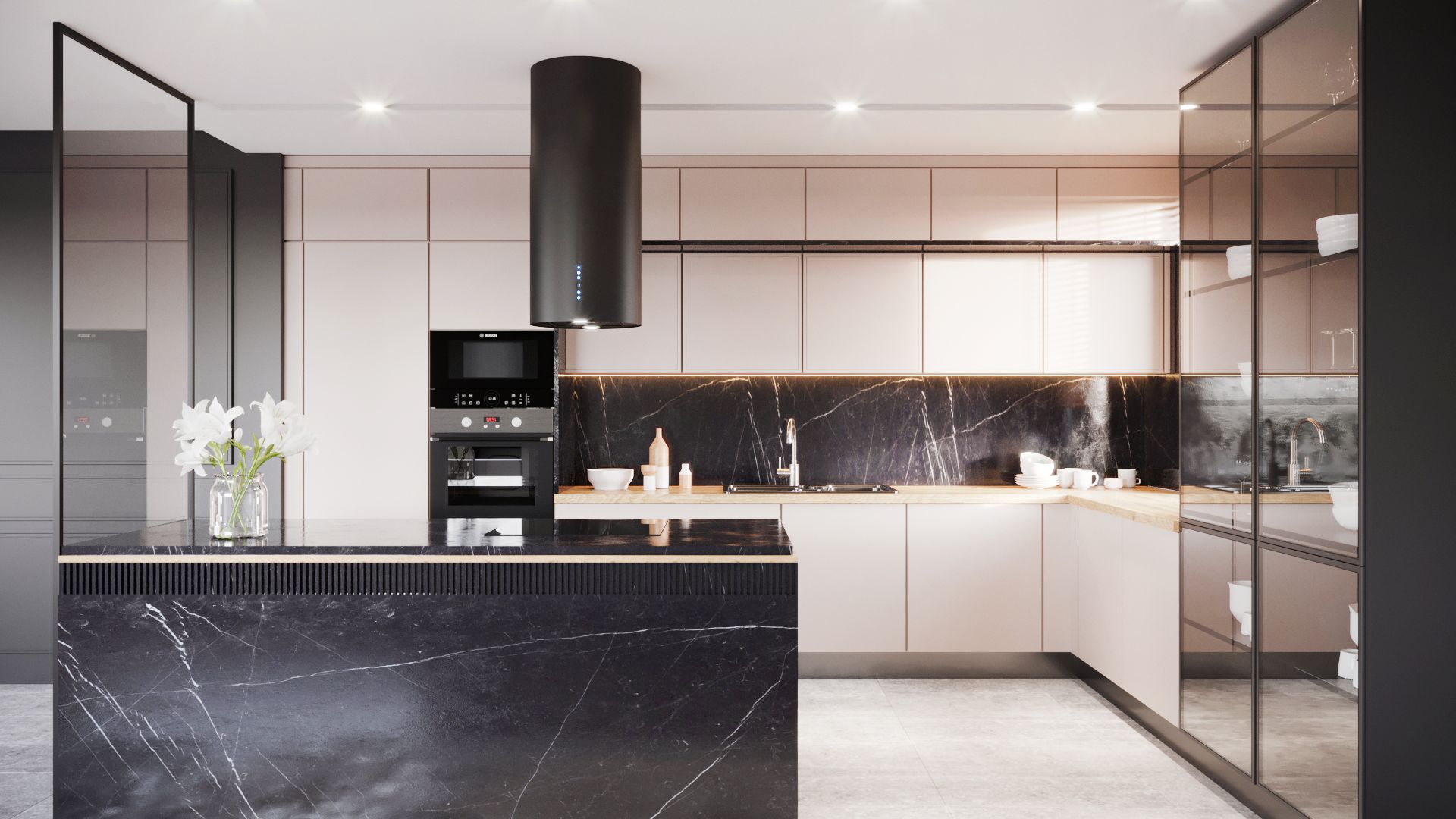 Hota insula Cylindro Black Matt - Negru Mat - Vizualizare 3