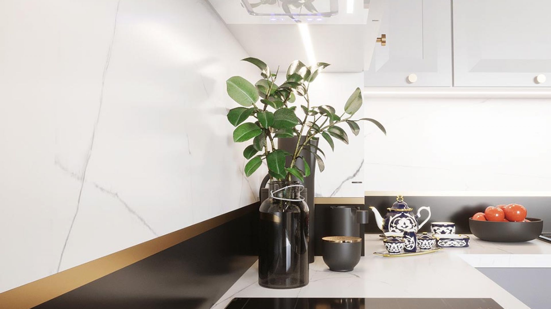 Hota Incorporabile Lando Glass White - Alb - Vizualizare 2