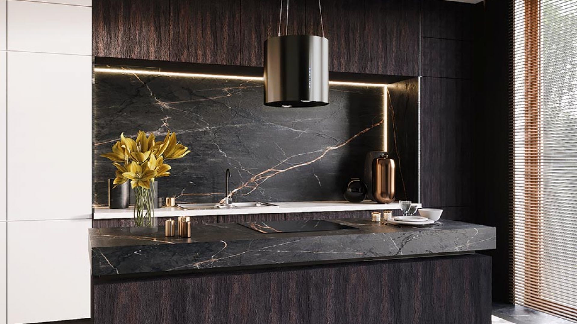 Hota insula Galaxy Black Matt - Negru Mat - Vizualizare