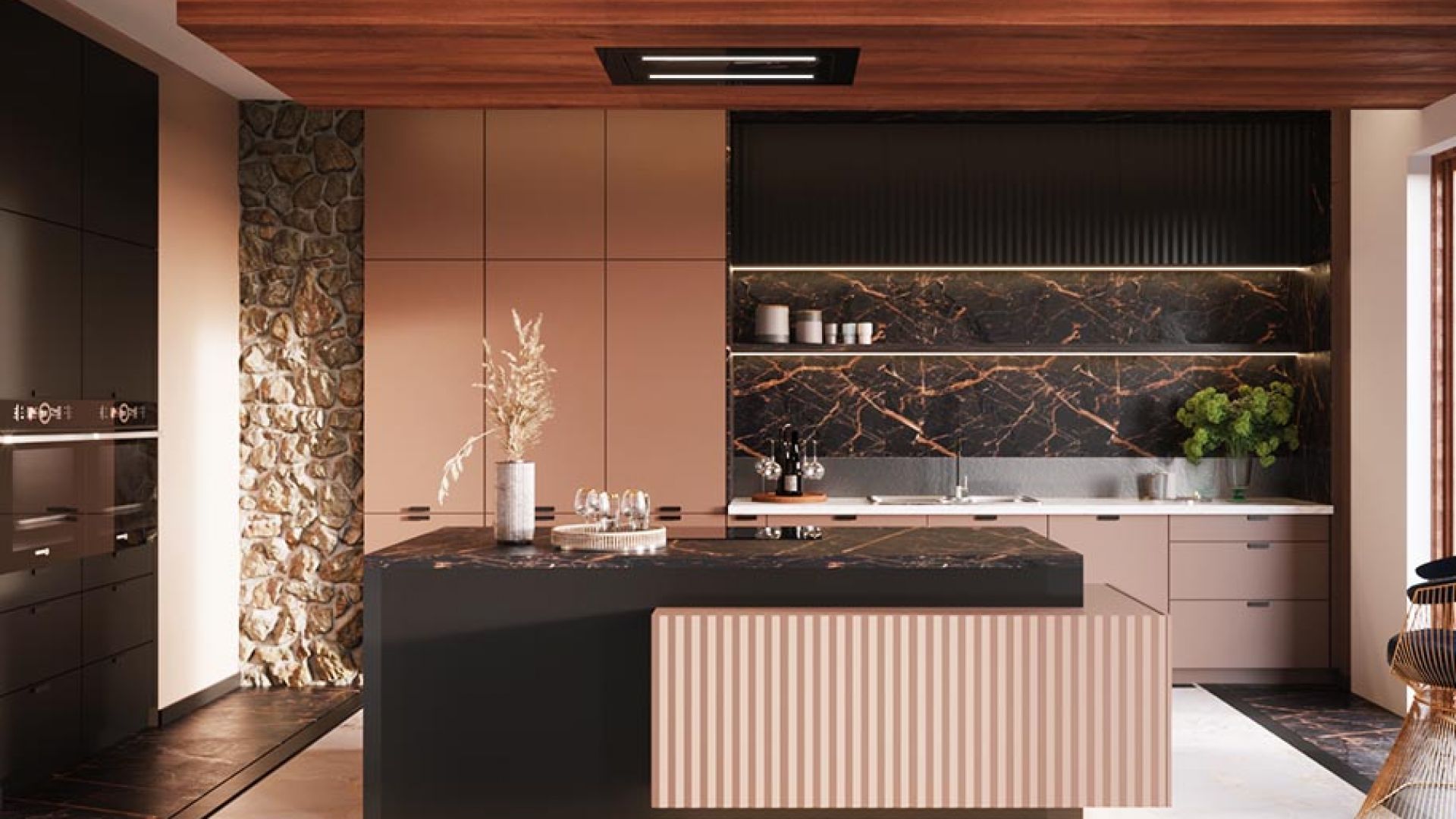 Hota De tavan Grand Black - Negru lucios - Vizualizare