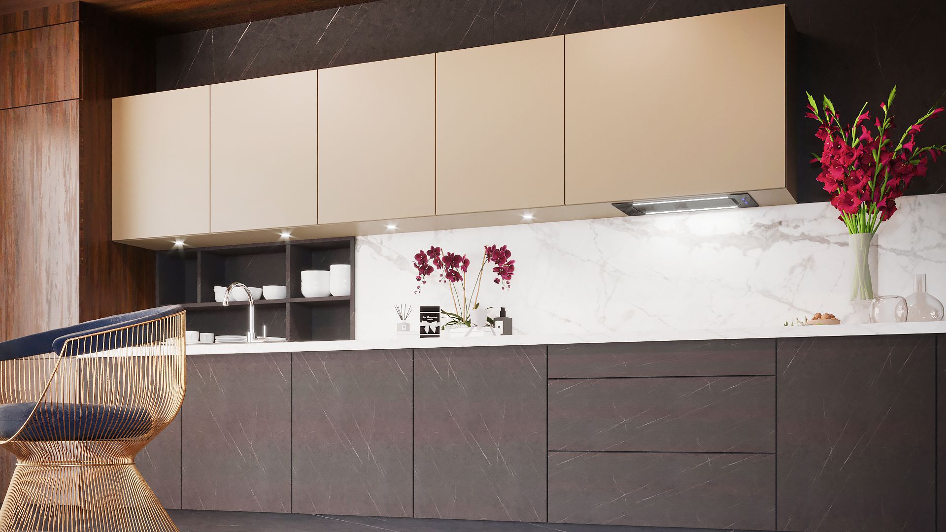 Hota Incorporabile Lando Glass 2STRIPS Black - Negru - Vizualizare 2