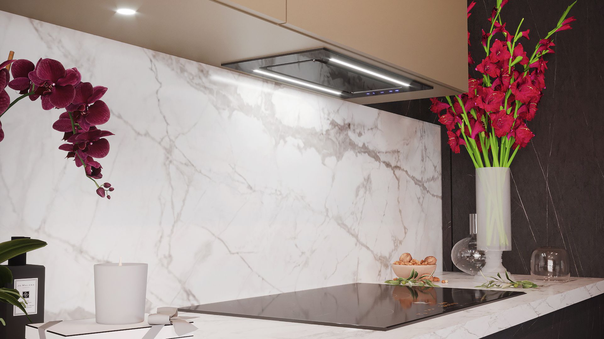 Hota Incorporabile Lando Glass 2STRIPS Black - Negru - Vizualizare