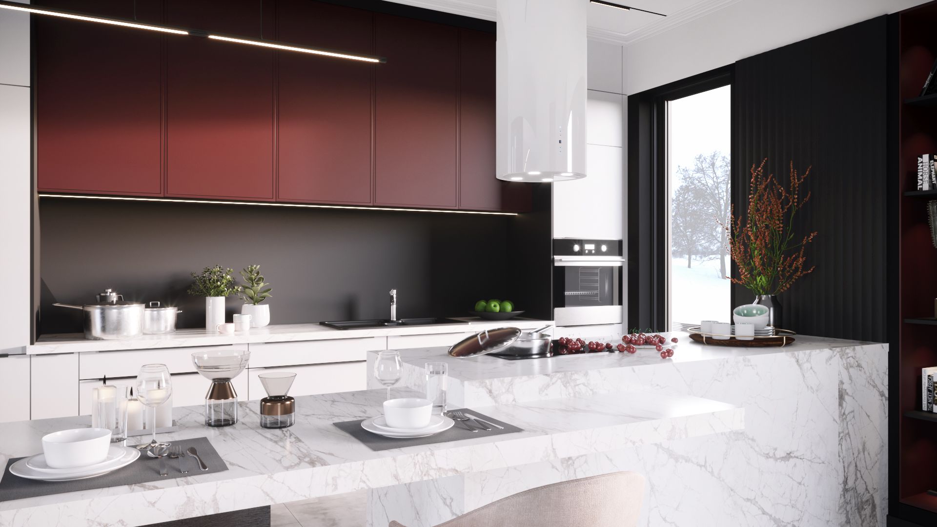 Hota insula Tubo White Matt - Alb Mat - Vizualizare