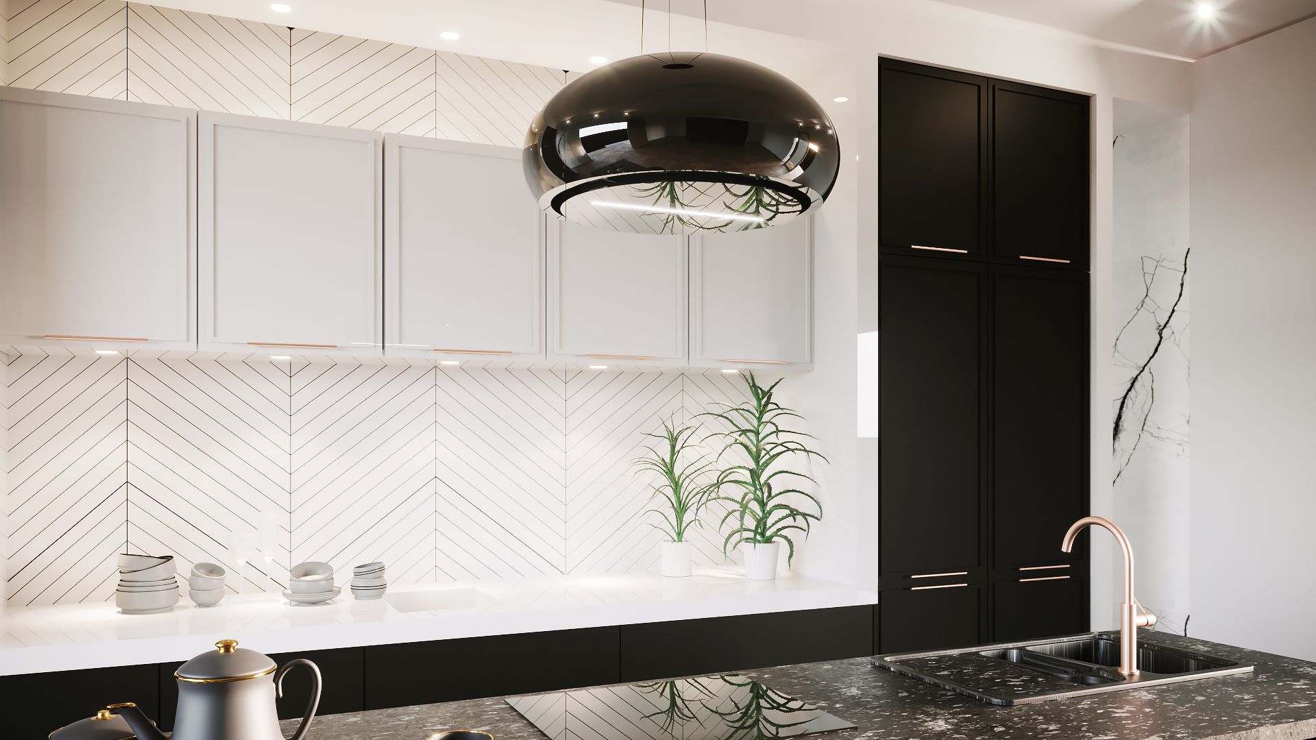 Hota insula Ceramic Black - Negru lucios - Vizualizare 2