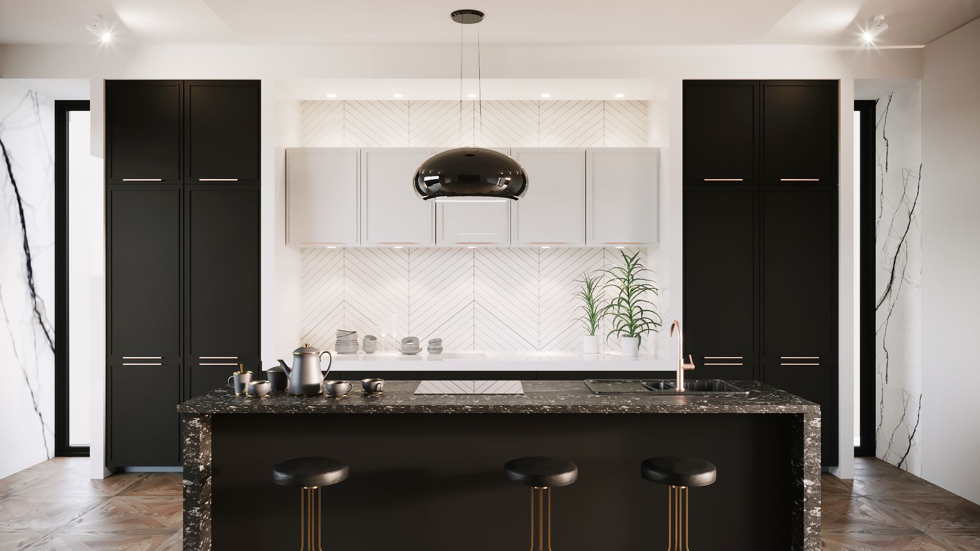 Hota insula Ceramic Black - Negru lucios - Vizualizare 3