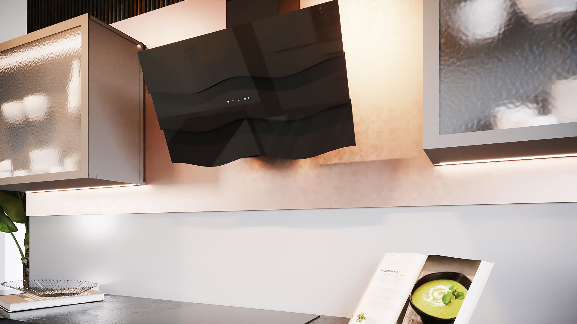 Hota decorative Ivo Black - Negru lucios - Vizualizare