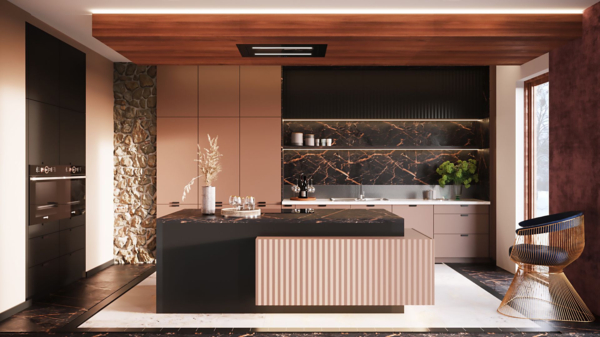 Hota De tavan Grand Super Slim Black - Negru lucios - Vizualizare