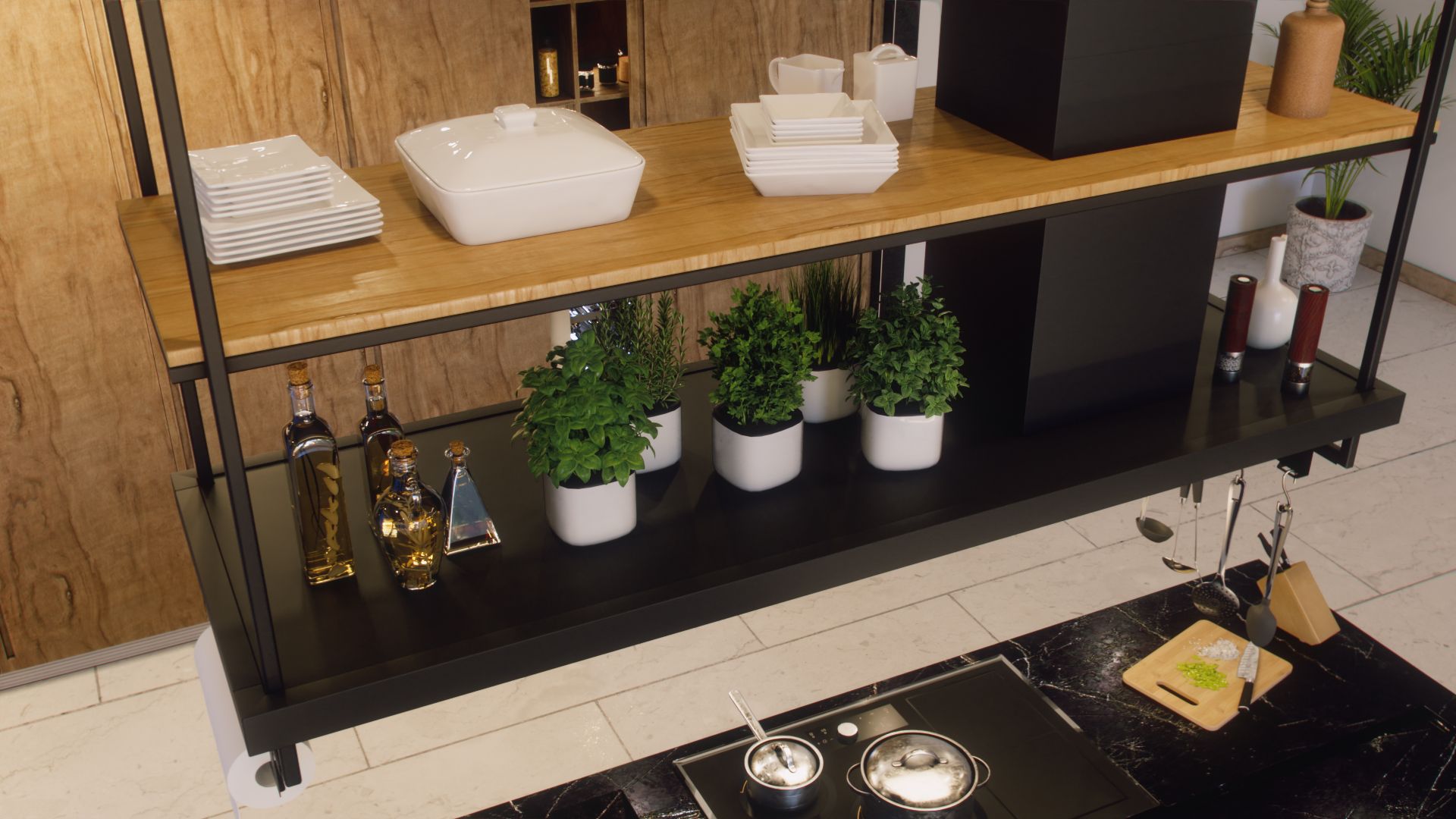 Hota insula Metropolis Elite Wood Black Matt - Negru Mat - Vizualizare 3