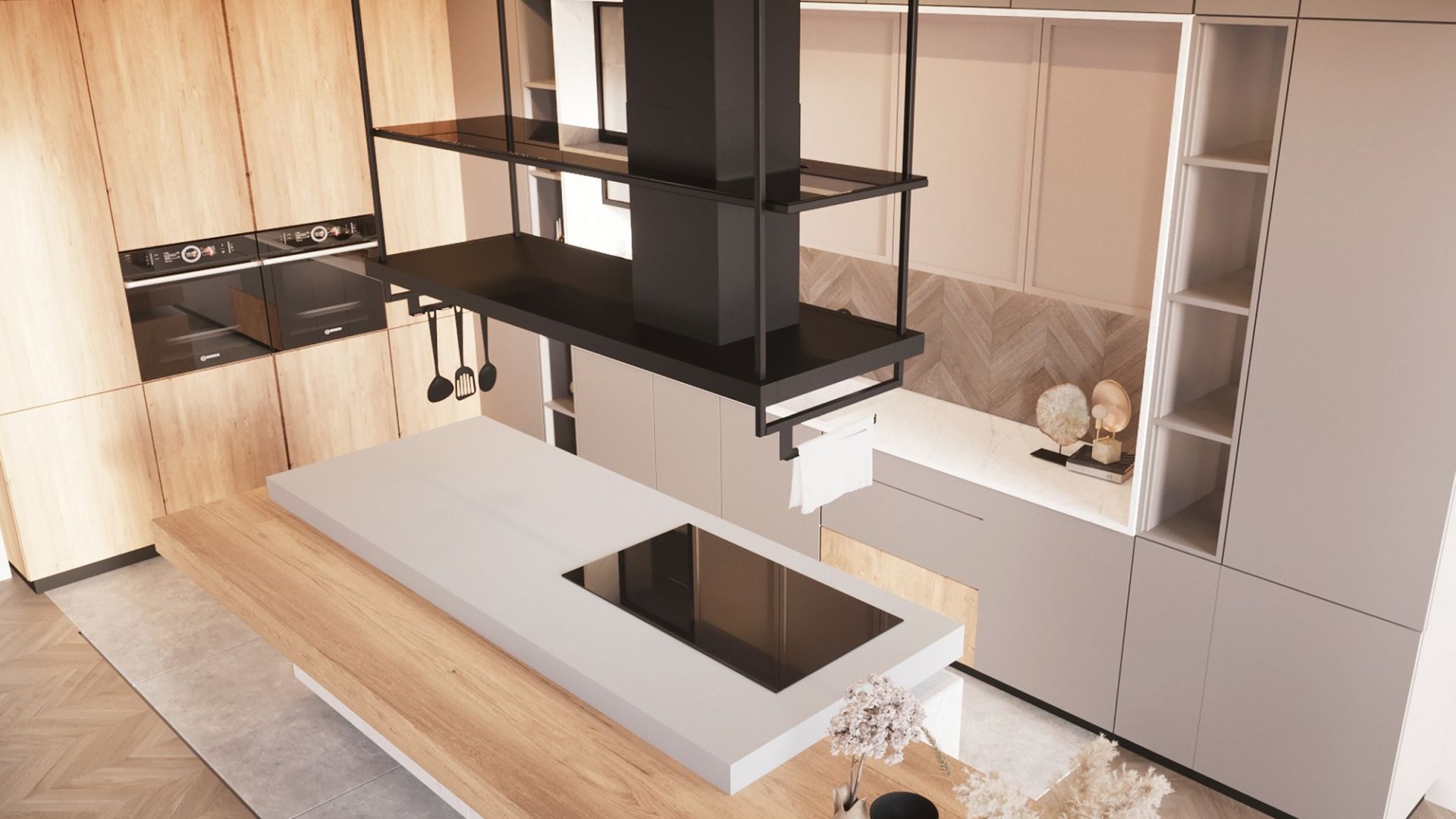 Hota insula Metropolis Premium Glass Black Matt - Negru Mat - Vizualizare 2